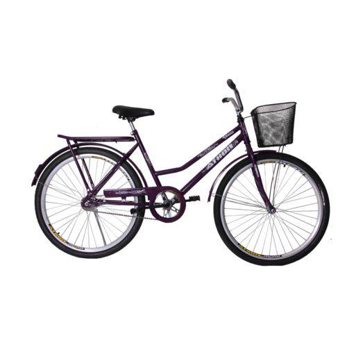 Bicicleta Athor Aro 26 Venus Freio C/ Pedal C/ Cestão Violeta