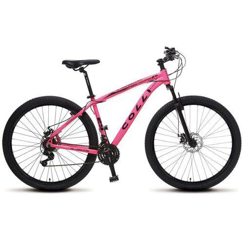 Bicicleta Colli MTB High Performance Rosa Aro 29 Alum. Kit Shimano 21M Susp. Dianteira Freios a Disc