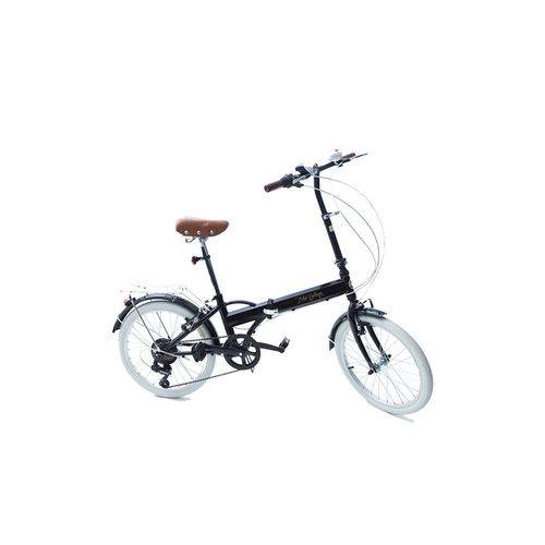 Bicicleta Dobrável Vintage Retro Fênix Preta com Marcha Shimano 6 Vel. - Echo Vintage