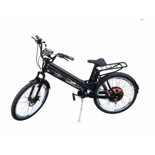 Bicicleta Elétrica Scooter Brasil 850W com Suspensão e Garupa Preta (Com Farol e Alarme)