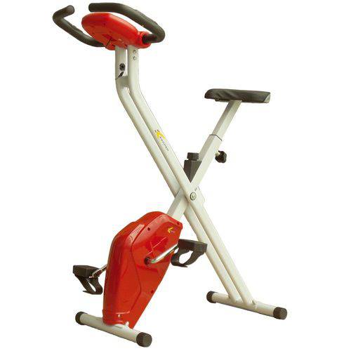 Bicicleta Ergométrica Dobrável X-Bike Vermelho/Branco C/ Painel- Konnen Fitness
