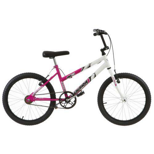 Bicicleta Feminina Ultra Bikes Bicolor Aro 20 Rosa e Branca