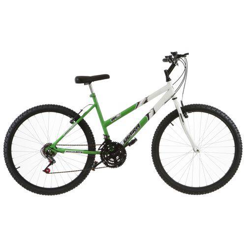 Bicicleta Feminina Ultra Bikes Bicolor Aro 24 18 Marchas Verde Kw/Branca