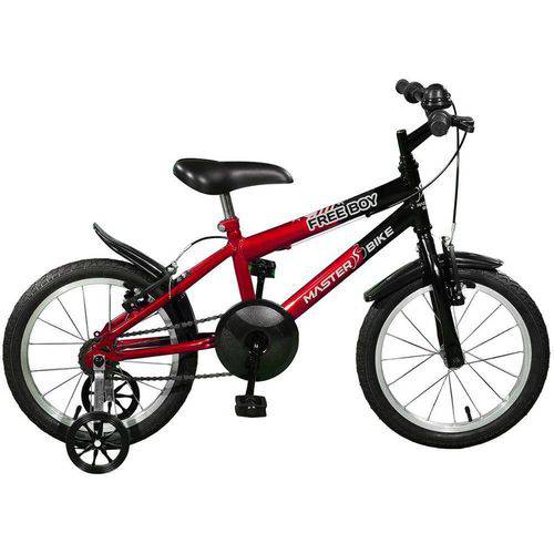 Bicicleta Free Boy Aro 16 Vermelho com Preto Masculina - Master Bike