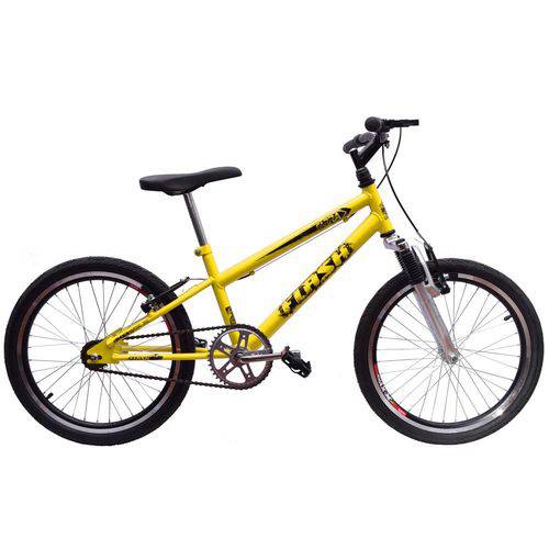 Bicicleta Garra Flash BMX Aro 20 Suspensão Freio V-Break Amarelo