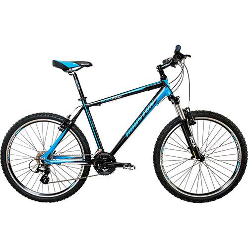 Bicicleta Houston MXC 1 Aro 26 24 Marchas - Preto com Azul Ciano