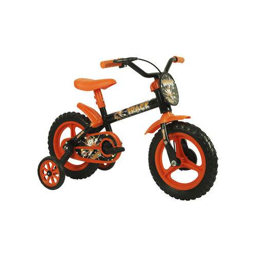 Bicicleta Infantil Arco-iris Preta e Laranja - Aro 12
