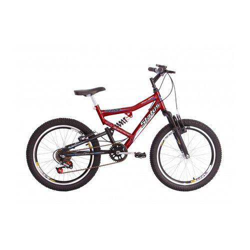 Bicicleta Infantil Aro 20 Dupla Suspensão 6v Status - Vermelha