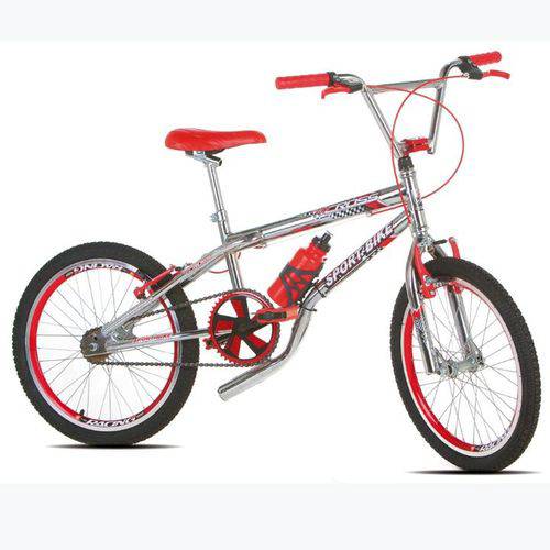 Bicicleta Infantil Aro 20 Sport Bike Top Cross Cromada Vermelha