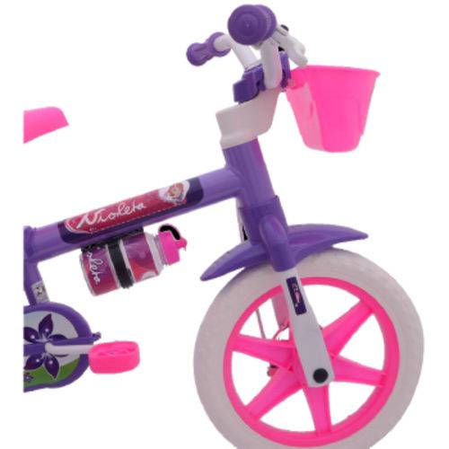 Bicicleta Infantil Aro 12 Feminina Violeta Cairu Rodinhas