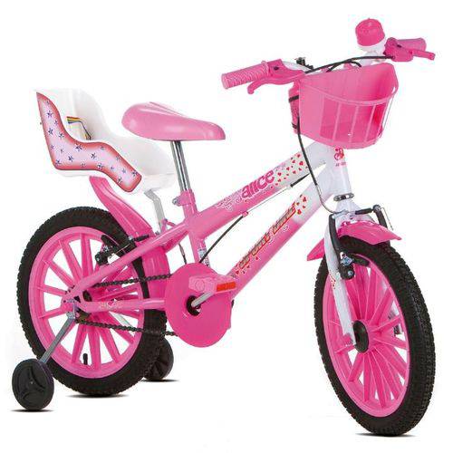Bicicleta Infantil Aro 16 Sport Bike Alice com Cadeirinha de Boneca