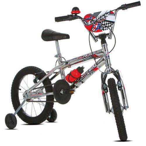 Bicicleta Infantil Aro 16 Sport Bike Top Cross Cromada Preta