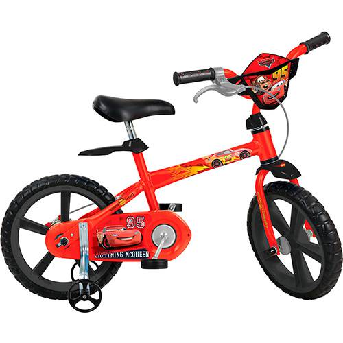 Bicicleta Infantil Bandeirante Disney Cars Aro 14 - Vermelha