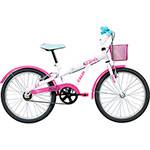 Bicicleta Infantil Caloi Barbie Aro 20" - Branca/Rosa