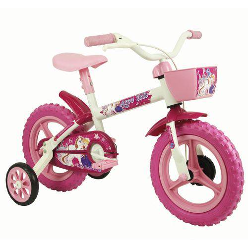 Bicicleta Infantil Feminina Aro 12 Arco Iris Branco e Rosa - Track Bikes