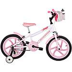 Bicicleta Infantil Houston Tina Feminina Aro 16 Branca/Rosa