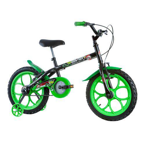 Bicicleta Infantil Masculina Dino Aro 16 Preto/Verde - Track Bikes