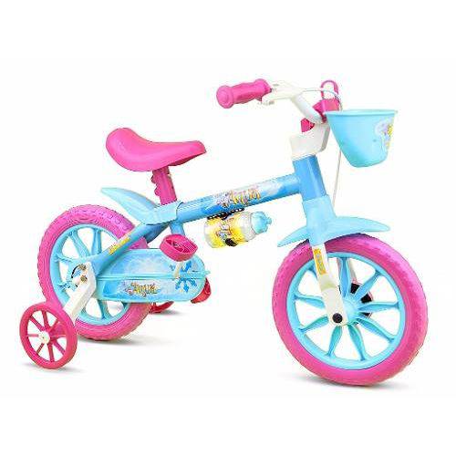Bicicleta Infantil Menina Aqua Aro 12 com Cesta