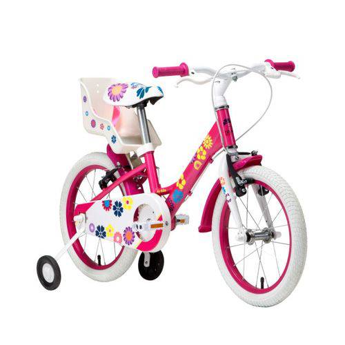 Bicicleta Infantil My Bike New Aro 16 Rosa 4 a 6 Anos com Cadeirinha para Boneca
