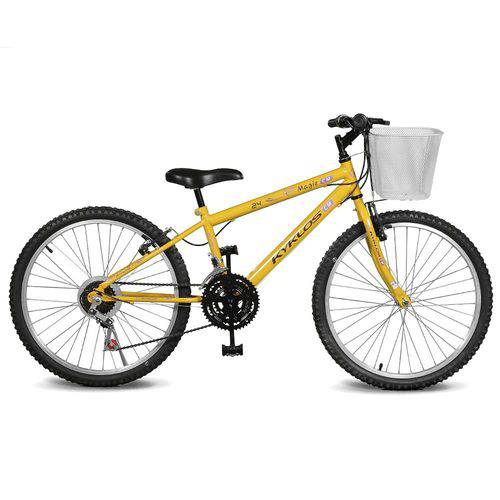 Bicicleta Kyklos Aro 24 Magie 21V Amarelo
