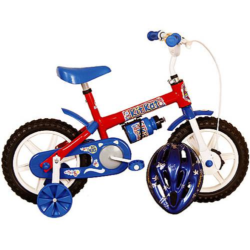 Bicicleta Masculina Tk3 Kit Kat com Acessórios Aro 12" Azul e Vermelha