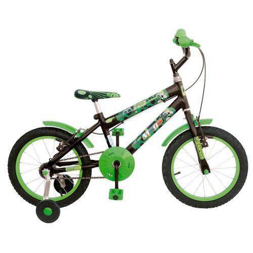 Bicicleta Mega 10 Verde e Preta Aro 16 - Mega Bike