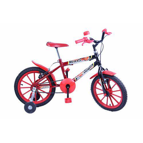 Bicicleta Meninos Infantil Aro 16 Kids Cor Preto com Vermelho