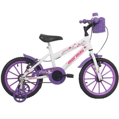 Bicicleta Mormaii Next Aro 16, Branca/violeta