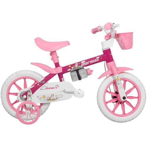 Bicicleta Mormaii Penélope 2019 Aro 12, Branca/rosa