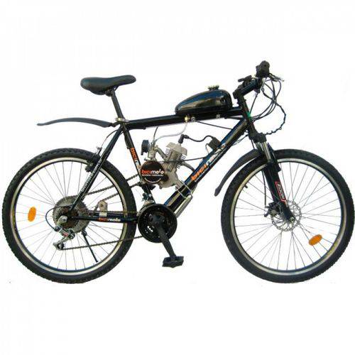 Bicicleta Motorizada 48cc 2 Tempos - Quadro de Alumínio - Preta