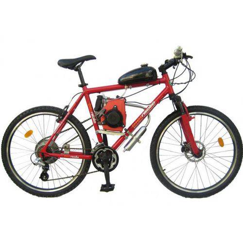 Bicicleta Motorizada 49cc 4 Tempos - Quadro de Alumínio - Vermelha
