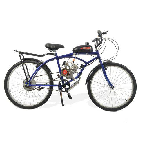 Bicicleta Motorizada Caiçara 80cc Original Motor Moskito Aro 26 Azul
