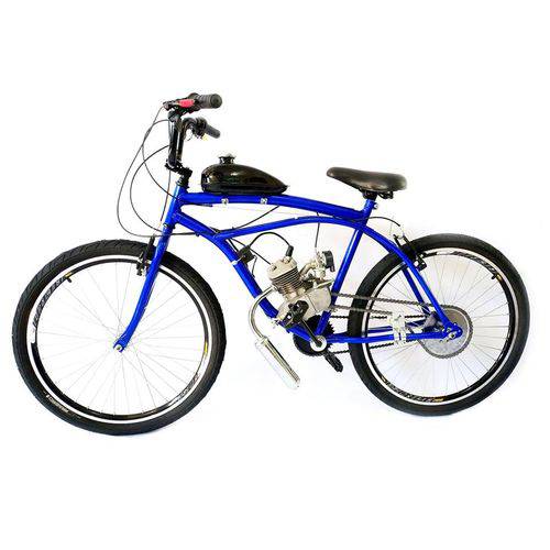 Bicicleta Motorizada Sport 80cc Kit Motor 2 Tempos Cor Azul