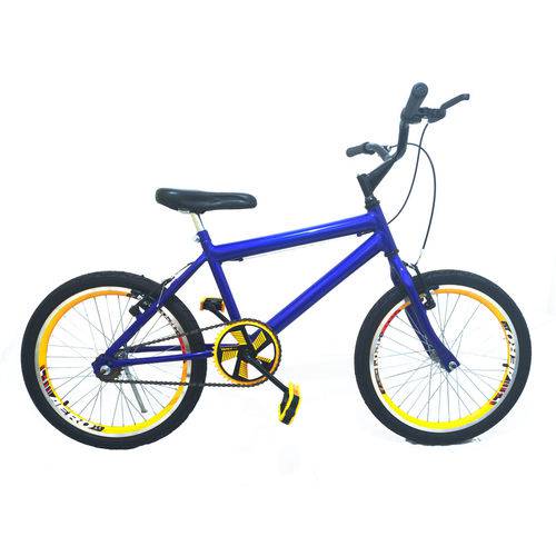 Bicicleta MTB Infantil Aro 20 Free Style Azul e Amarela