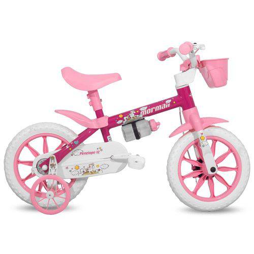 Bicicleta Penélope Mormaii Aro 12 Rosa/Branco