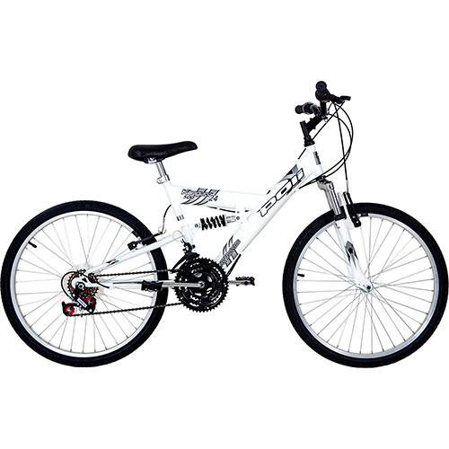Bicicleta Polimet Kanguru Aro 24 18 Marchas Full Suspension - Branca