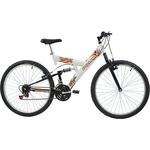 Bicicleta Polimet Kanguru Aro 26 18 Marchas Full Suspension - Branca