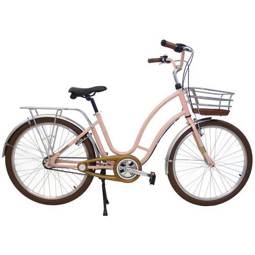 Bicicleta Retrô Vintage Antonella Alumínio Aro 26 Rosa