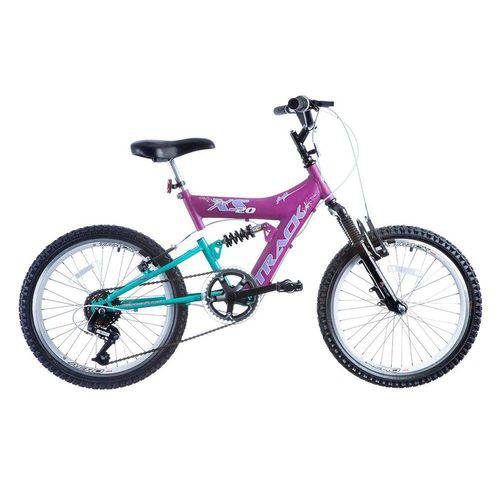Bicicleta Track Bikes Xr 20 Full Infantil - Aro 20 Azul/Rosa