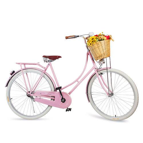 Bicicleta Vintage Retro Ísis Plus Rosa com Marcha Nexus Shimano 3 Vel - Echo Vintage