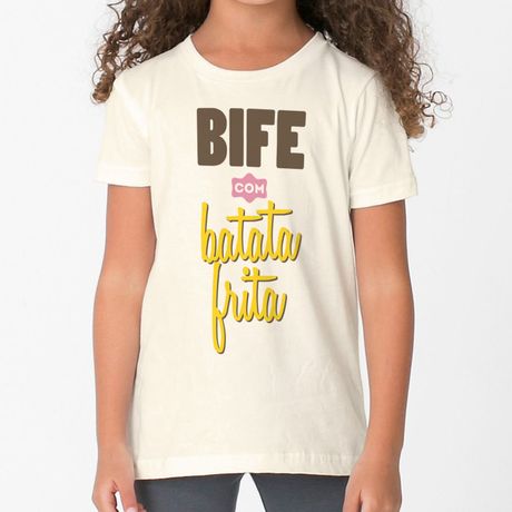 Bife com Batata Frita - Camiseta Clássica Infantil