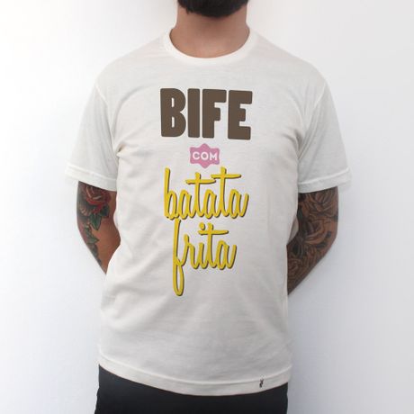 Bife com Batata Frita - Camiseta Clássica Masculina
