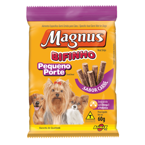 Bifinho Magnus Cães Adultos de Raças Pequenas Sabor Carne 60g