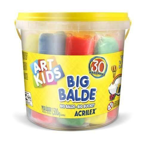 Big Balde Art Kids com 30 Massinhas de Modelar Acrilex 40023