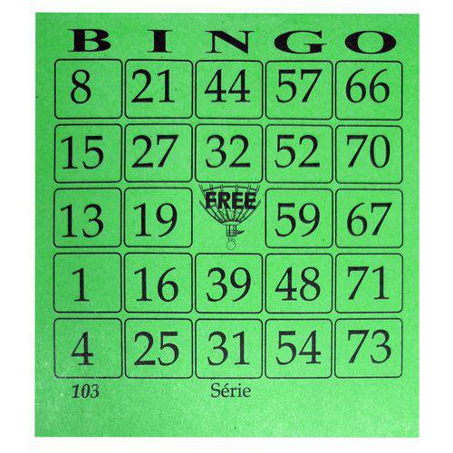 Bingo Free Verde 100 Folhas