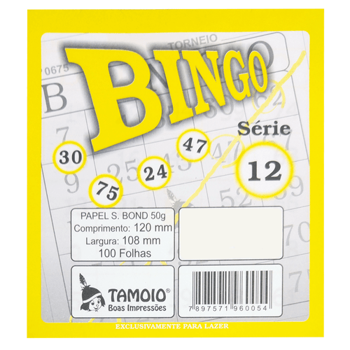 Bingo Tamoio Amarelo 100 Folhas 130297