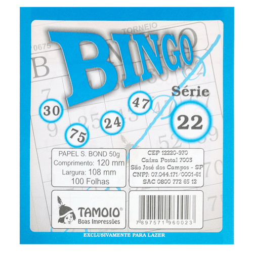 Bingo Tamoio Azul 100 Folhas 130295