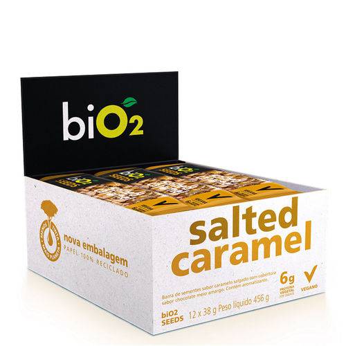 BIO2 Seeds Salted Caramel Barra de Sementes 12x38g