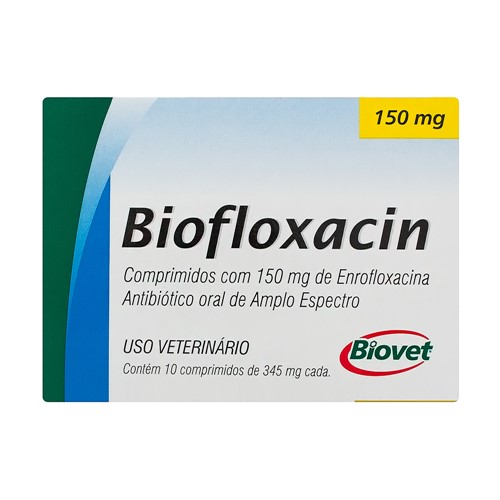 Biofloxacin 150mg Uso Veterinário com 10 Comprimidos