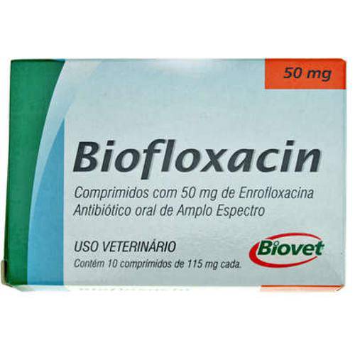 Biofloxacin 50 Mg - 10 Comprimidos
